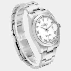 Rolex Datejust White Roman Dial Steel Mens Watch 116200 36 mm