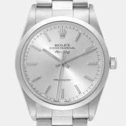 Rolex Air King Silver Dial Smooth Bezel Steel Men's Watch 34 mm