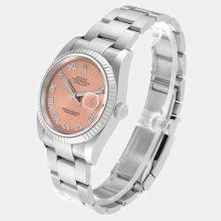 Rolex Datejust Steel White Gold Salmon Roman Dial Men's Watch 36 mm