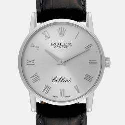 Rolex Cellini Classic Silver Dial White Gold Men's Watch 31.8 mm