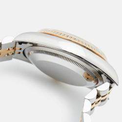 Pre Owned Rolex Champagne 18k Yellow Gold Stainless Steel Datejust 16233 Men's Wristwatch 36 mm