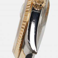 Pre Owned Rolex Champagne 18k Yellow Gold Stainless Steel Datejust 16233 Men's Wristwatch 36 mm