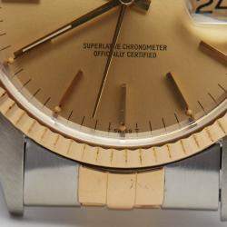 Pre Owned Rolex Champagne 18k Yellow Gold Stainless Steel Datejust 16233 Men's Wristwatch 36 mm