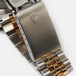 Pre Owned Rolex Champagne 18k Yellow Gold Stainless Steel Datejust 16233 Men's Wristwatch 36 mm