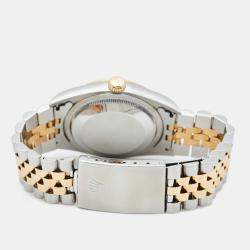 Pre Owned Rolex Champagne 18k Yellow Gold Stainless Steel Datejust 16233 Men's Wristwatch 36 mm