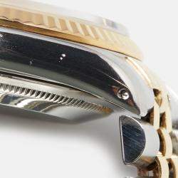 Pre Owned Rolex Champagne 18k Yellow Gold Stainless Steel Datejust 16233 Men's Wristwatch 36 mm