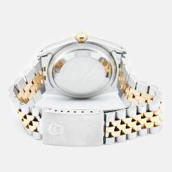 Pre Owned Rolex Champagne 18k Yellow Gold Stainless Steel Datejust 16233 Men's Wristwatch 36 mm