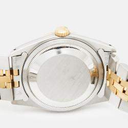 Pre Owned Rolex Champagne 18k Yellow Gold Stainless Steel Datejust 16233 Men's Wristwatch 36 mm