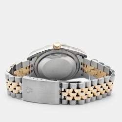 Pre Owned Rolex Champagne 18k Yellow Gold Stainless Steel Datejust 16233 Men's Wristwatch 36 mm