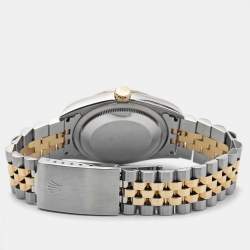 Pre Owned Rolex Champagne 18k Yellow Gold Stainless Steel Datejust 16233 Men's Wristwatch 36 mm
