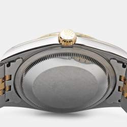Pre Owned Rolex Champagne 18k Yellow Gold Stainless Steel Datejust 16233 Men's Wristwatch 36 mm