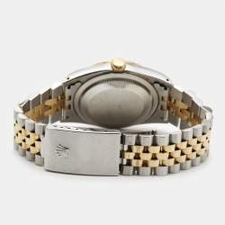 Pre Owned Rolex Champagne 18k Yellow Gold Stainless Steel Datejust 16233 Men's Wristwatch 36 mm