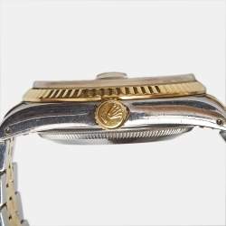 Pre Owned Rolex Champagne 18k Yellow Gold Stainless Steel Datejust 16233 Men's Wristwatch 36 mm