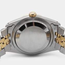Pre Owned Rolex Navy Blue 18K Yellow Gold Stainless Steel Datejust 16233 Men's Wristwatch 36 mm