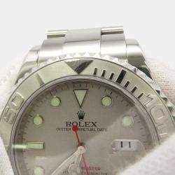 Rolex Silver Platinum Stainless Steel Yacht-Master 16622 Automatic Men's Wristwatch 40 mm