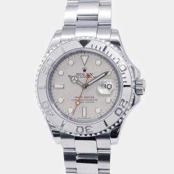 Rolex Silver Platinum Stainless Steel Yacht-Master 16622 Automatic Men's Wristwatch 40 mm