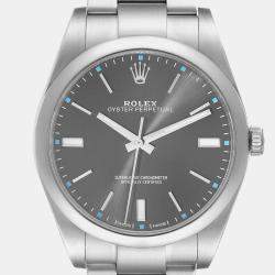 Rolex Oyster Perpetual Rhodium Dial Steel Men's Watch 39 mm