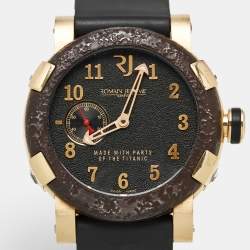 Pre Owned Romain Jerome Black 18k Rose Gold Stainless Steel Titanium Rubber Titanic DNA T.0XY3.2222.00 Men's Wristwatch 46 mm