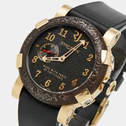 Pre Owned Romain Jerome Black 18k Rose Gold Stainless Steel Titanium Rubber Titanic DNA T.0XY3.2222.00 Men's Wristwatch 46 mm