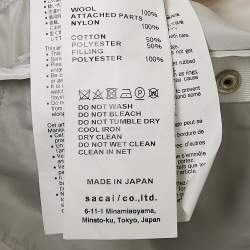 Sacai Beige Crochet and Nylon Zip-Up Jacket L