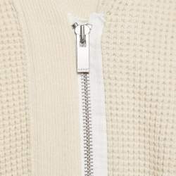 Sacai Beige Crochet and Nylon Zip-Up Jacket L
