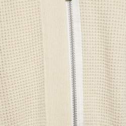 Sacai Beige Crochet and Nylon Zip-Up Jacket L