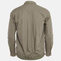 Pre Owned Sacai Grey Cotton Drawstring Hem Shirt M