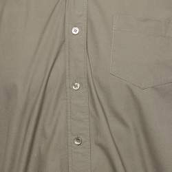 Pre Owned Sacai Grey Cotton Drawstring Hem Shirt M