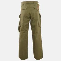 Pre Owned Sacai Green Cotton Cargo Pants L