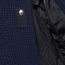 Sacai Navy Blue Rib Knit Wool Paneled Pullover M