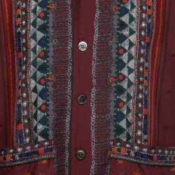 Sacai Brown Printed Polyester Button Front Full Sleeve Shirt L