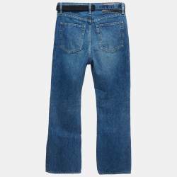 Sacai Blue Denim Belted Straight Leg Jeans S Waist 31''