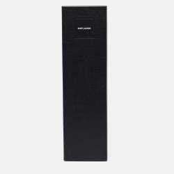 Saint Laurent Black Microstuds Leather Skinny Tie