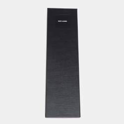 Pre Owned Saint Laurent Paris Dark Navy Lurex Silk Skinny Tie 