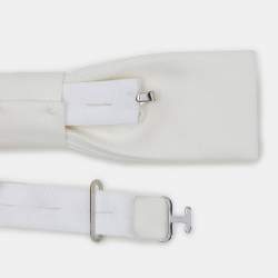 Saint Laurent Paris White Cotton Bow Tie