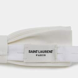 Saint Laurent Paris White Cotton Bow Tie