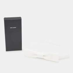 Saint Laurent Paris White Cotton Bow Tie