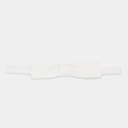Saint Laurent Paris White Cotton Bow Tie