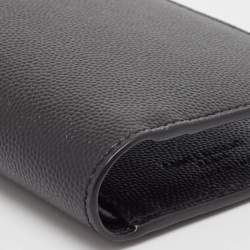 Saint Laurent Black Leather Bifold Card Case