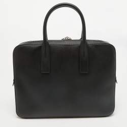 Pre Owned Saint Laurent Black Leather Small Museum Flat Briefcase