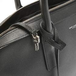 Pre Owned Saint Laurent Black Leather Small Museum Flat Briefcase