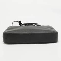 Pre Owned Saint Laurent Black Leather Small Museum Flat Briefcase