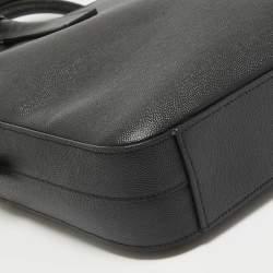 Pre Owned Saint Laurent Black Leather Small Museum Flat Briefcase