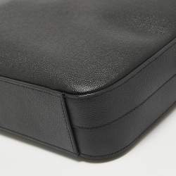 Pre Owned Saint Laurent Black Leather Small Museum Flat Briefcase
