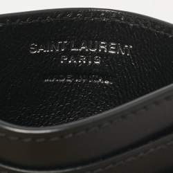 Saint Laurent Black Leather Monogram Card Holder