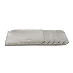 Saint Laurent Metallic Silver Leather Zip Card Holder 