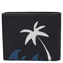 Saint Laurent Black Leather Palm Tree Wallet