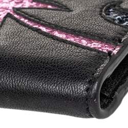 Saint Laurent Black Leather Palm Tree Wallet