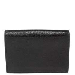 مملوكة مسبقًا Saint Laurent Black Textured Leather Business Card Holder