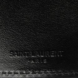 Saint Laurent Black Leather Star Printed Bifold Wallet